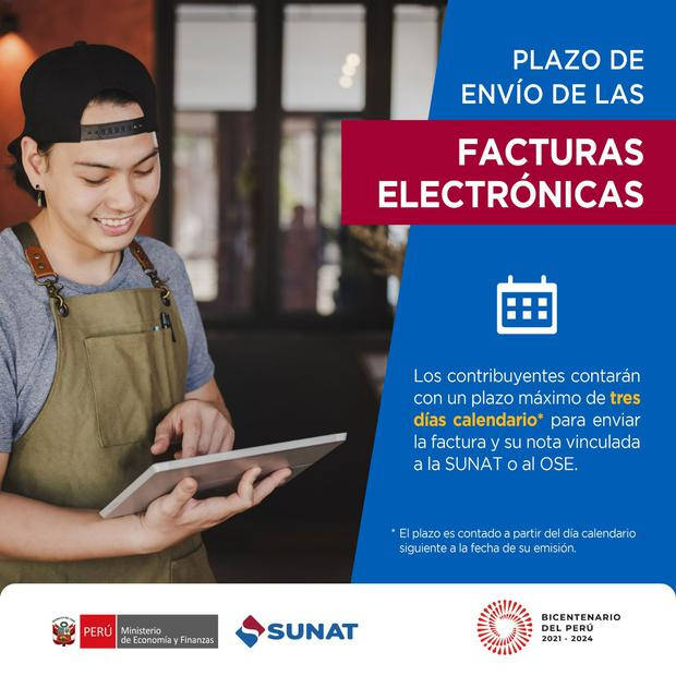 SUNAT: Nuevo plazo para envío de Facturas Electrónicas